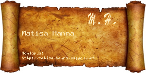 Matisa Hanna névjegykártya